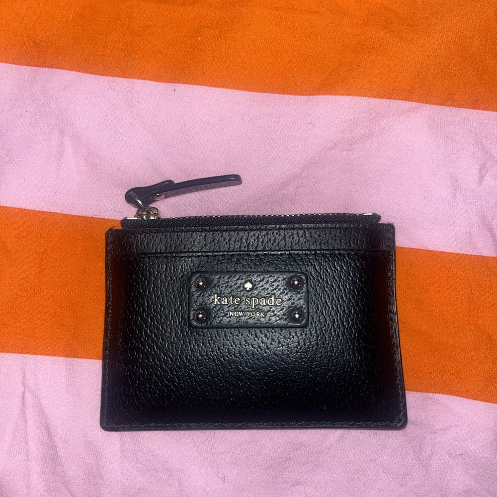 Kate Spade Black Textured Card Wallet